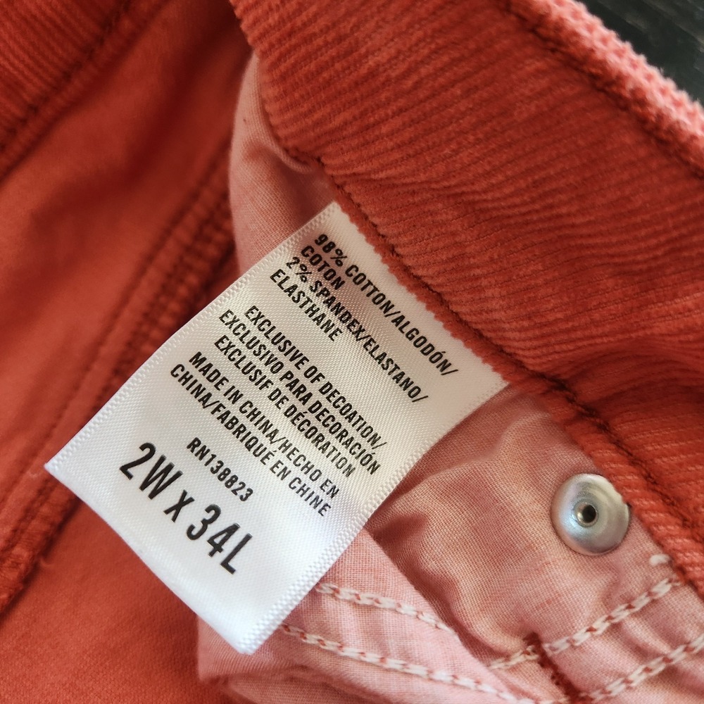 Idyllwind Corduroy Flare Pants sz 2 (26x33") Orange Boho Stretchy Hippie Western - Picture 9 of 15